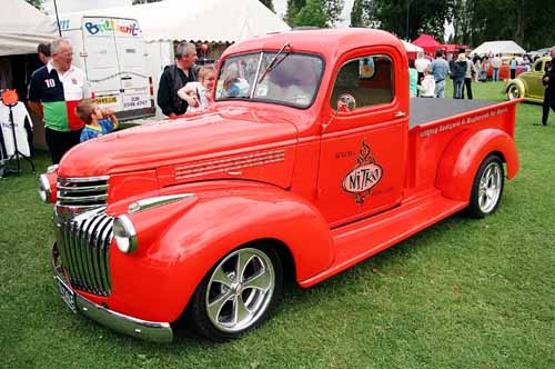 Red Chevy truck