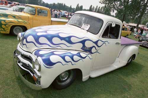 Flamed Chevy truck