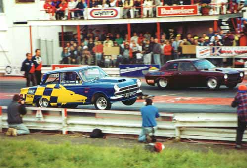 Steve Greens MkI Cortina launching hard